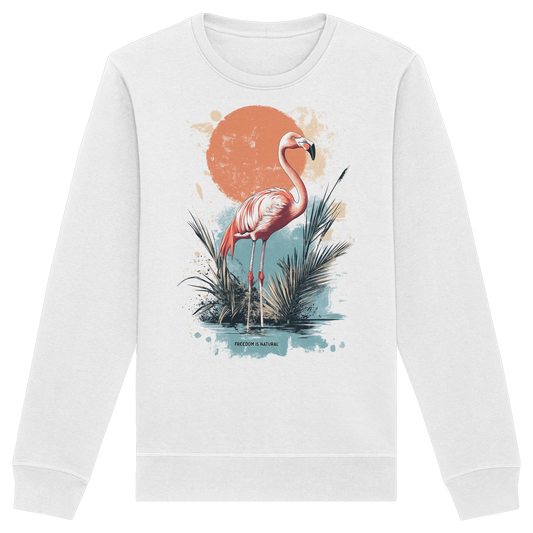 Flamingo Watercolor Style - Organic Basic Unisex Sweatshirt