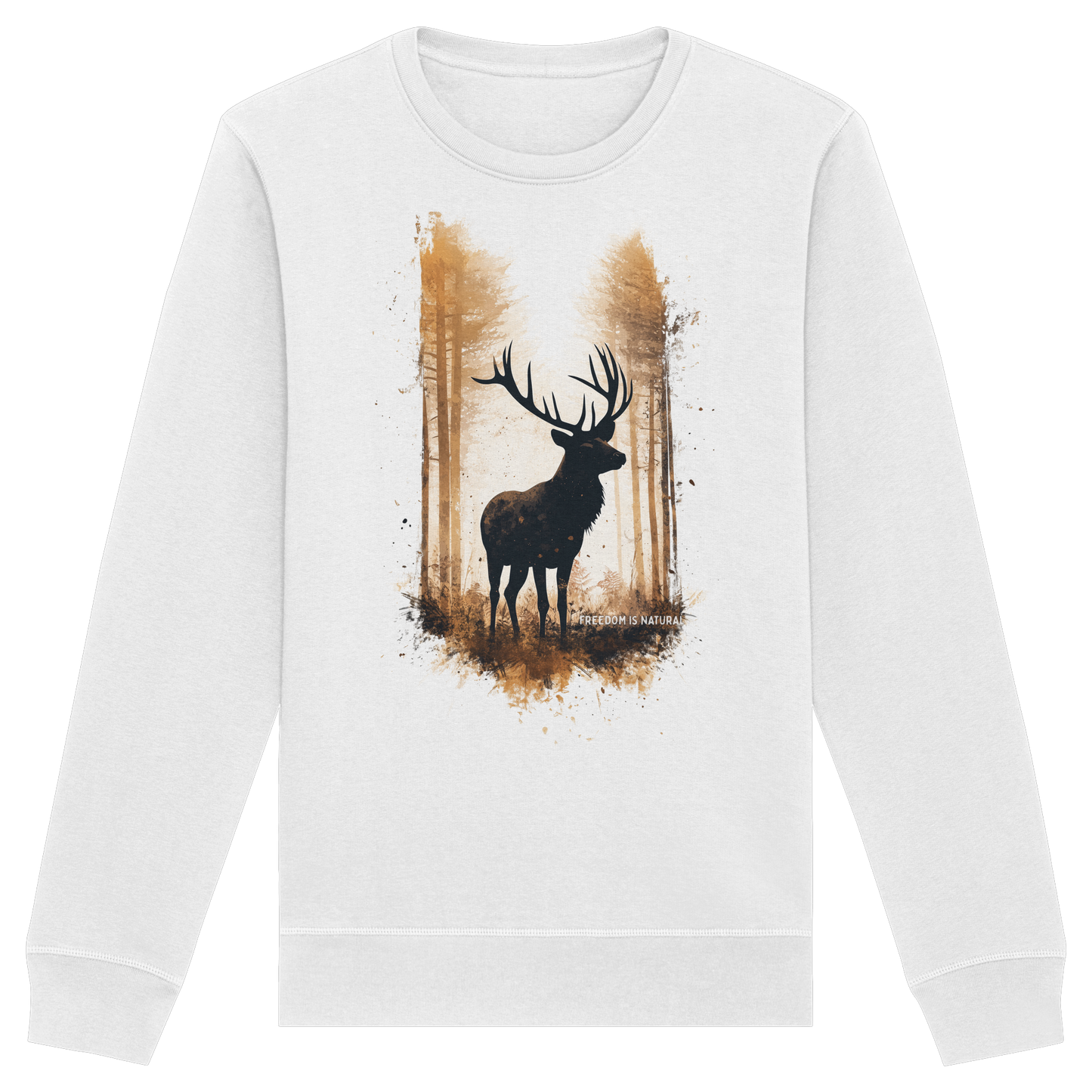 Hirsch Watercolor Style - Organic Basic Unisex Sweatshirt