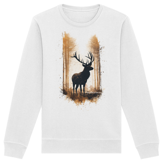 Hirsch Watercolor Style - Organic Basic Unisex Sweatshirt
