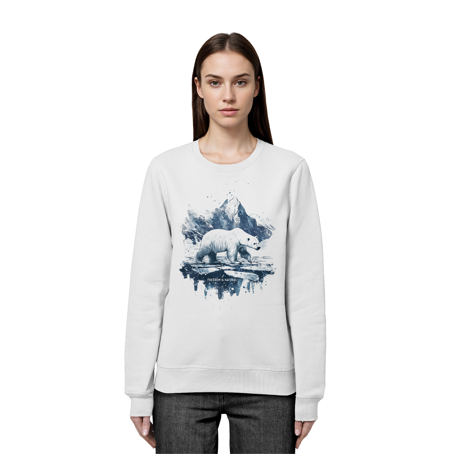 Eisbär Watercolor Style - Organic Basic Unisex Sweatshirt