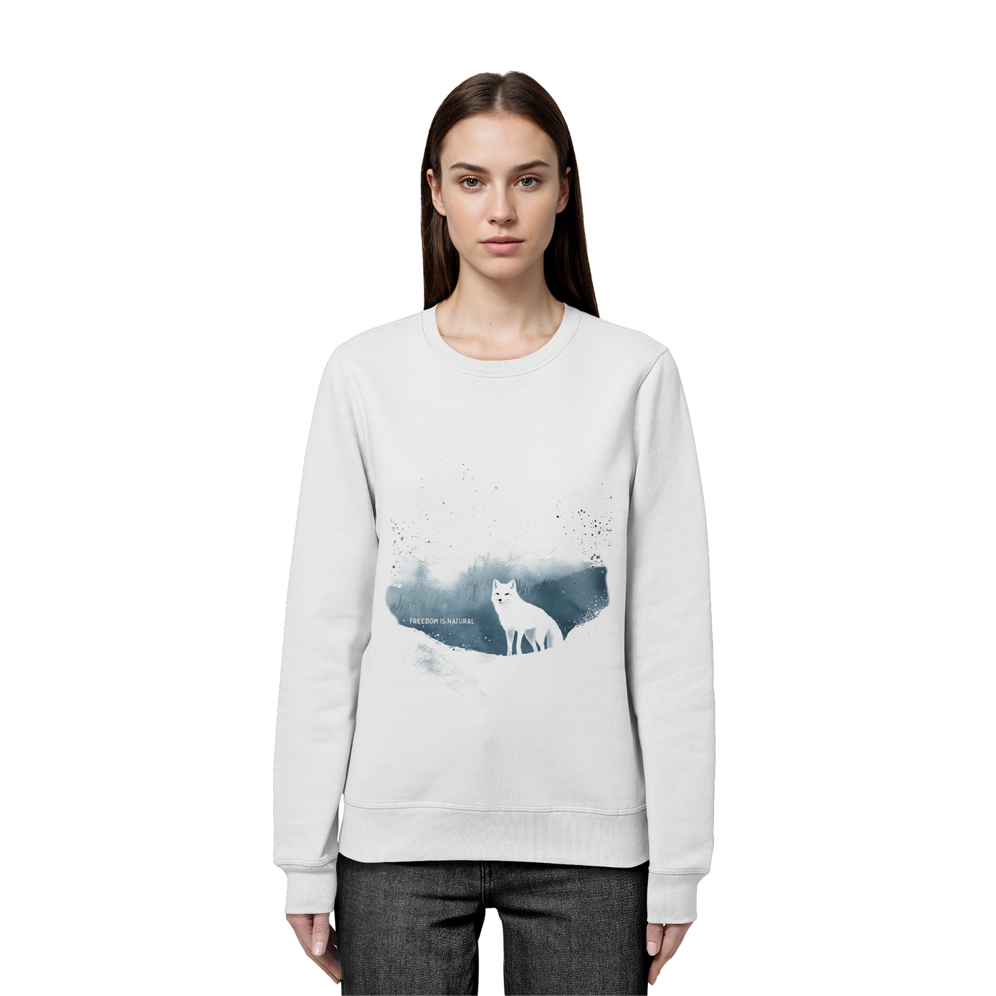 Schneefuchs Watercolor Style - Organic Basic Unisex Sweatshirt