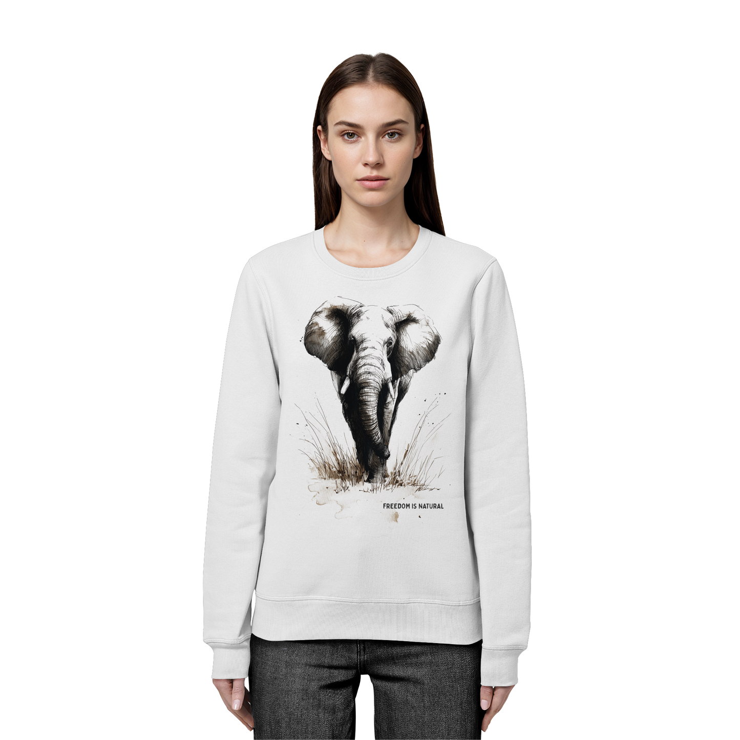 Elefant Sketch Art Style - Organic Basic Unisex Sweatshirt