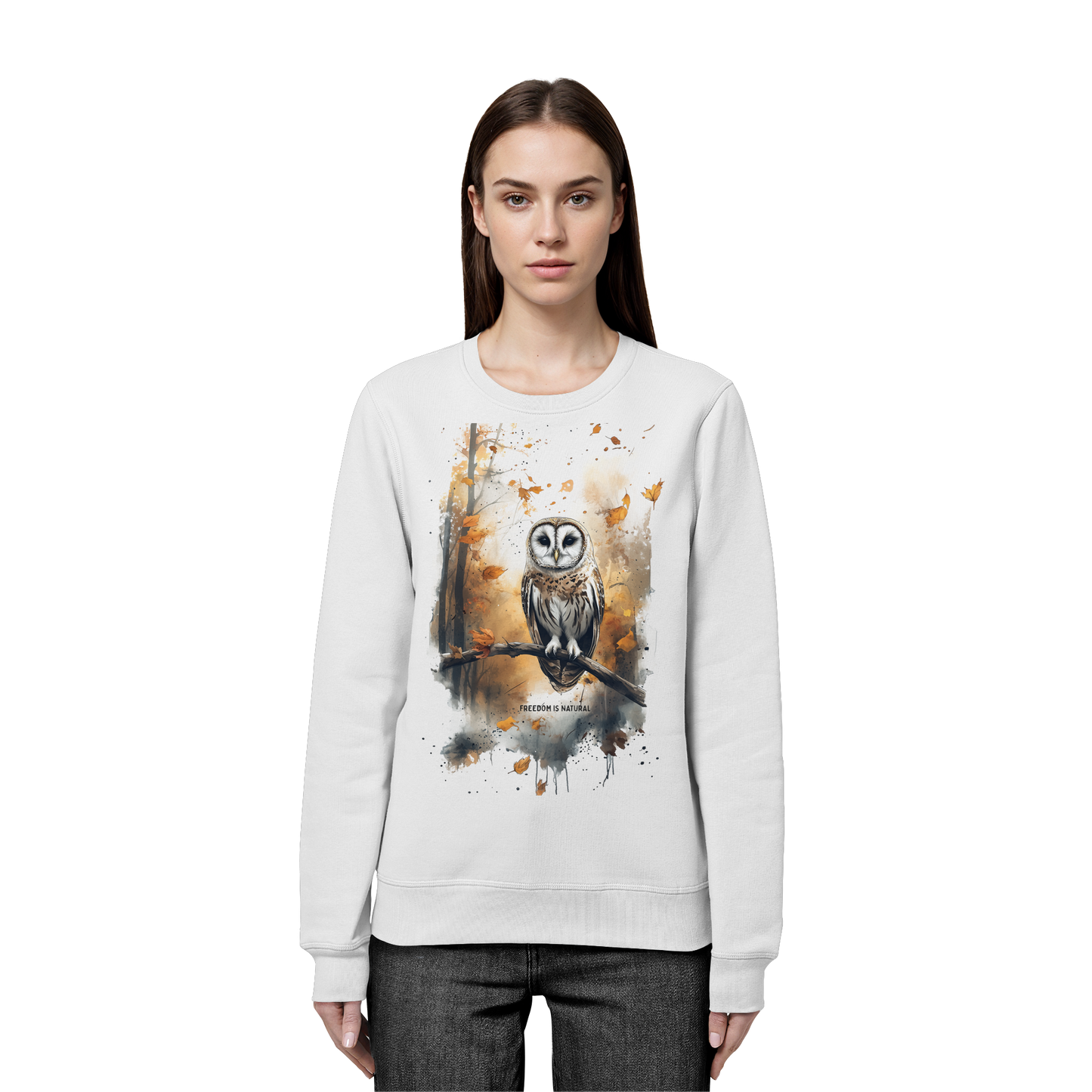 Eule Watercolor Style - Organic Basic Unisex Sweatshirt