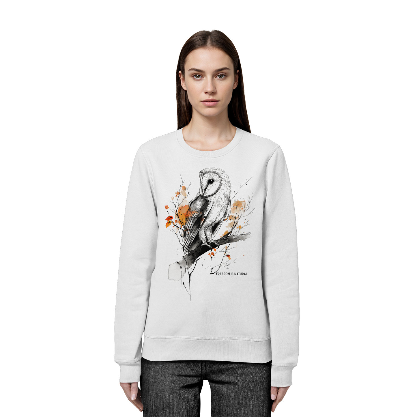 Eule Sketch Art Style - Organic Basic Unisex Sweatshirt