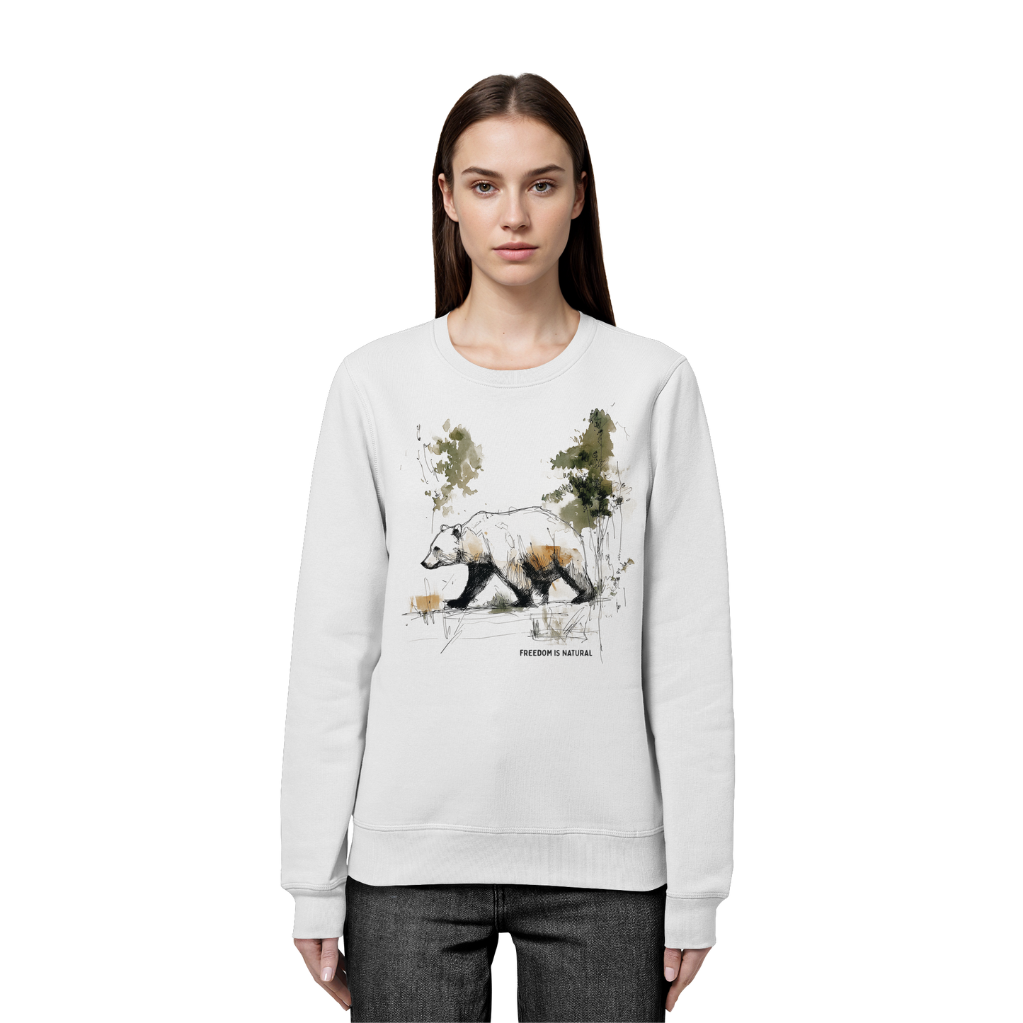 Bär Sketch Art Style - Organic Basic Unisex Sweatshirt