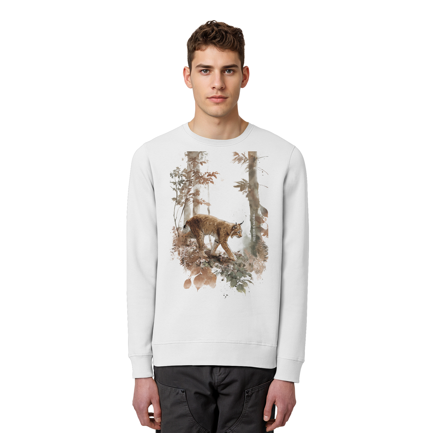 Luchs Watercolor Style - Organic Basic Unisex Sweatshirt
