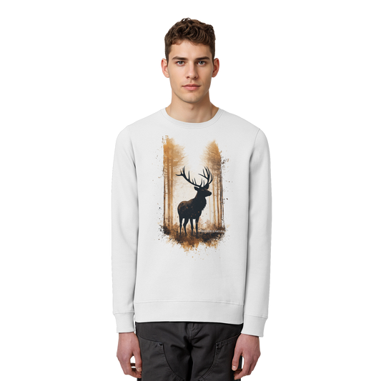 Hirsch Watercolor Style - Organic Basic Unisex Sweatshirt