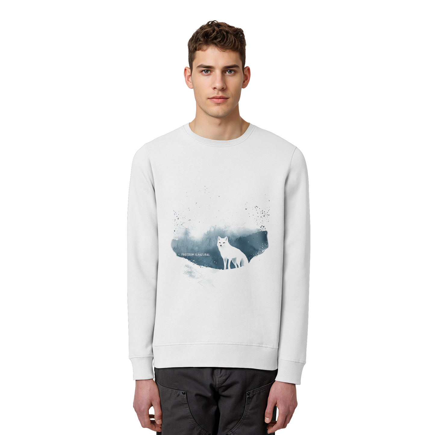 Schneefuchs Watercolor Style - Organic Basic Unisex Sweatshirt
