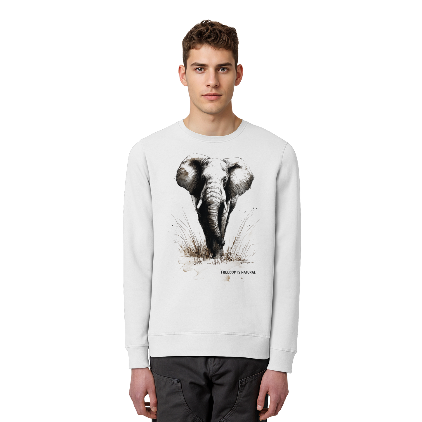 Elefant Sketch Art Style - Organic Basic Unisex Sweatshirt