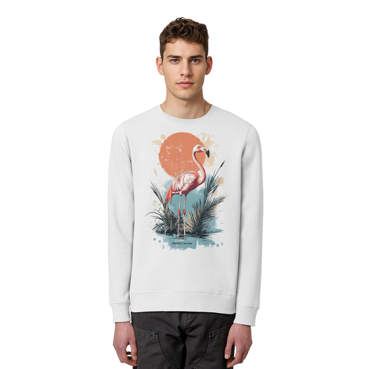 Flamingo Watercolor Style - Organic Basic Unisex Sweatshirt