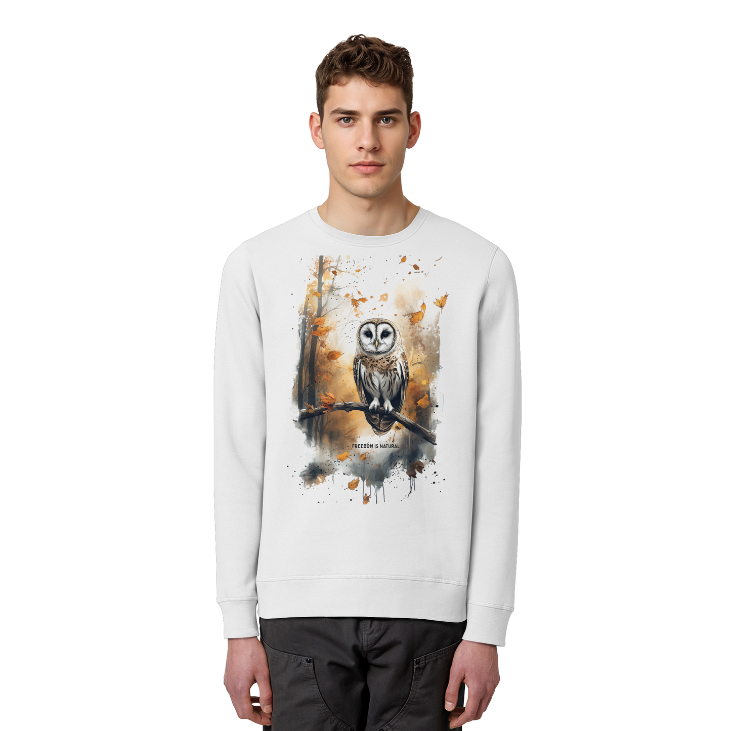 Eule Watercolor Style - Organic Basic Unisex Sweatshirt