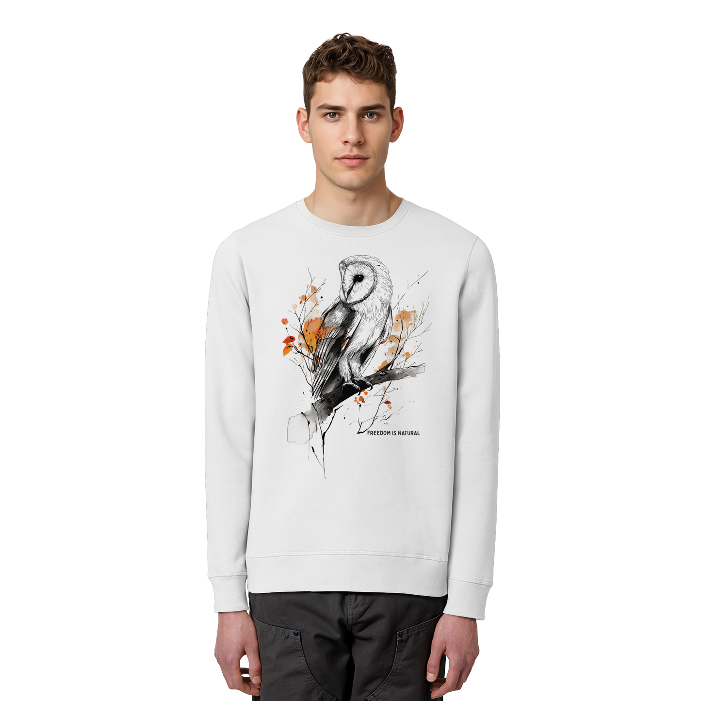 Eule Sketch Art Style - Organic Basic Unisex Sweatshirt