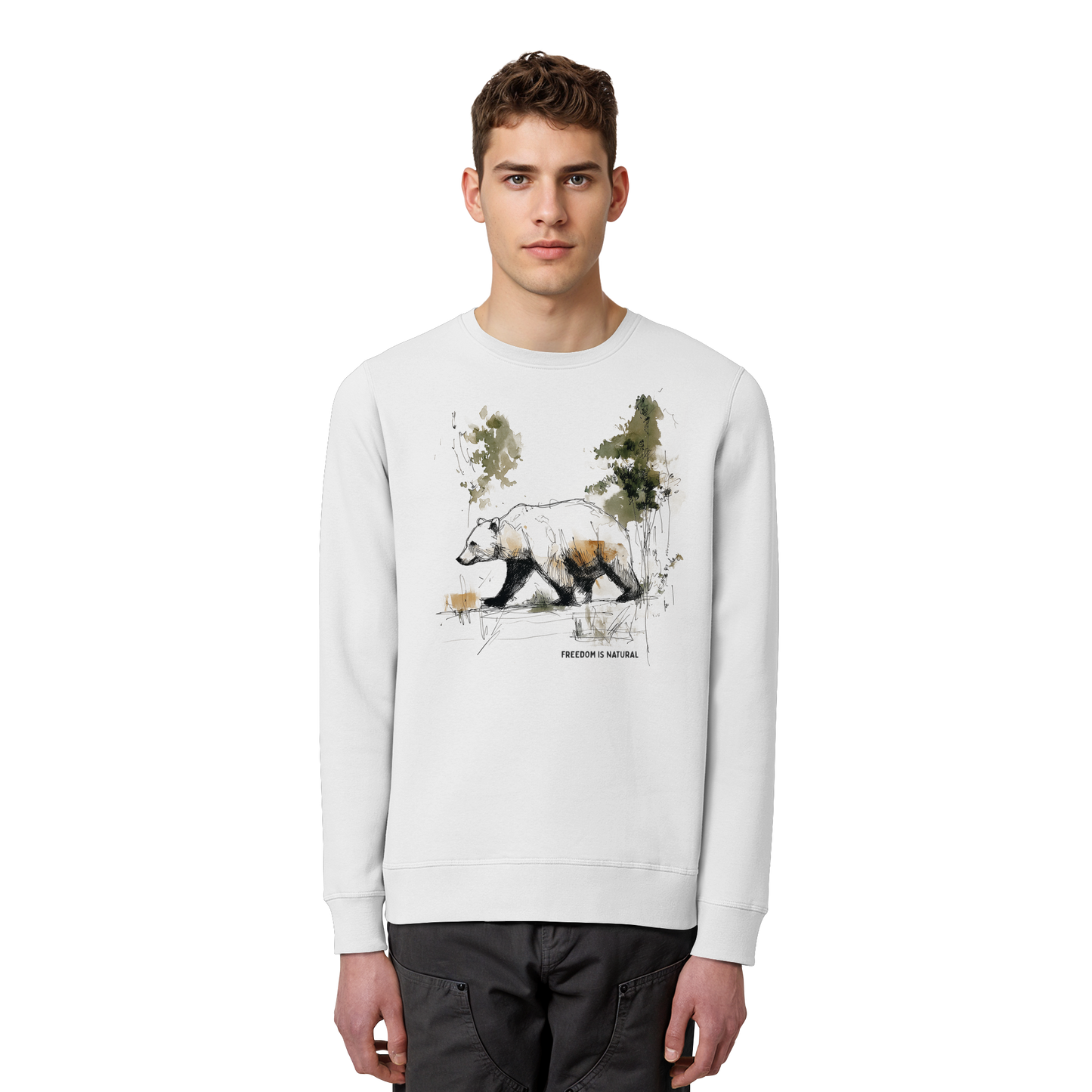 Bär Sketch Art Style - Organic Basic Unisex Sweatshirt
