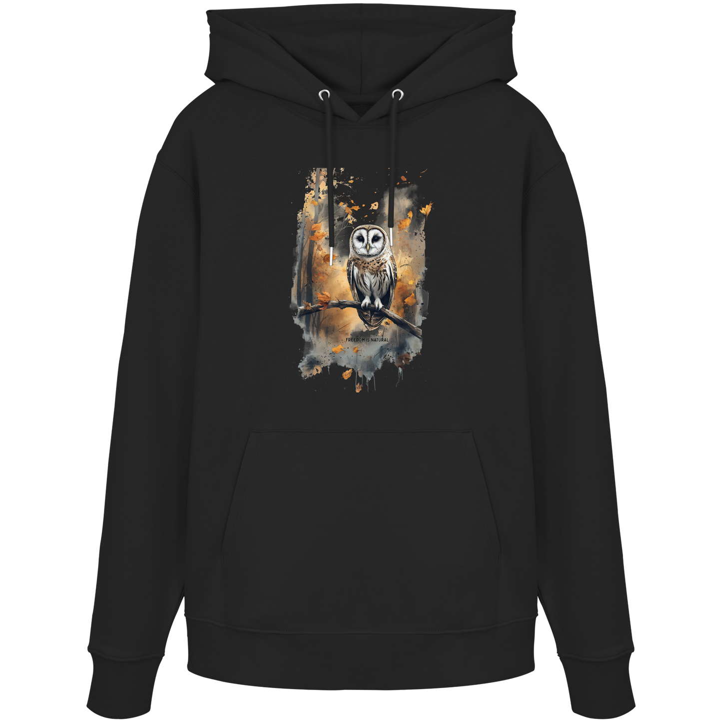 Eule Watercolor Style - Organic Hoodie