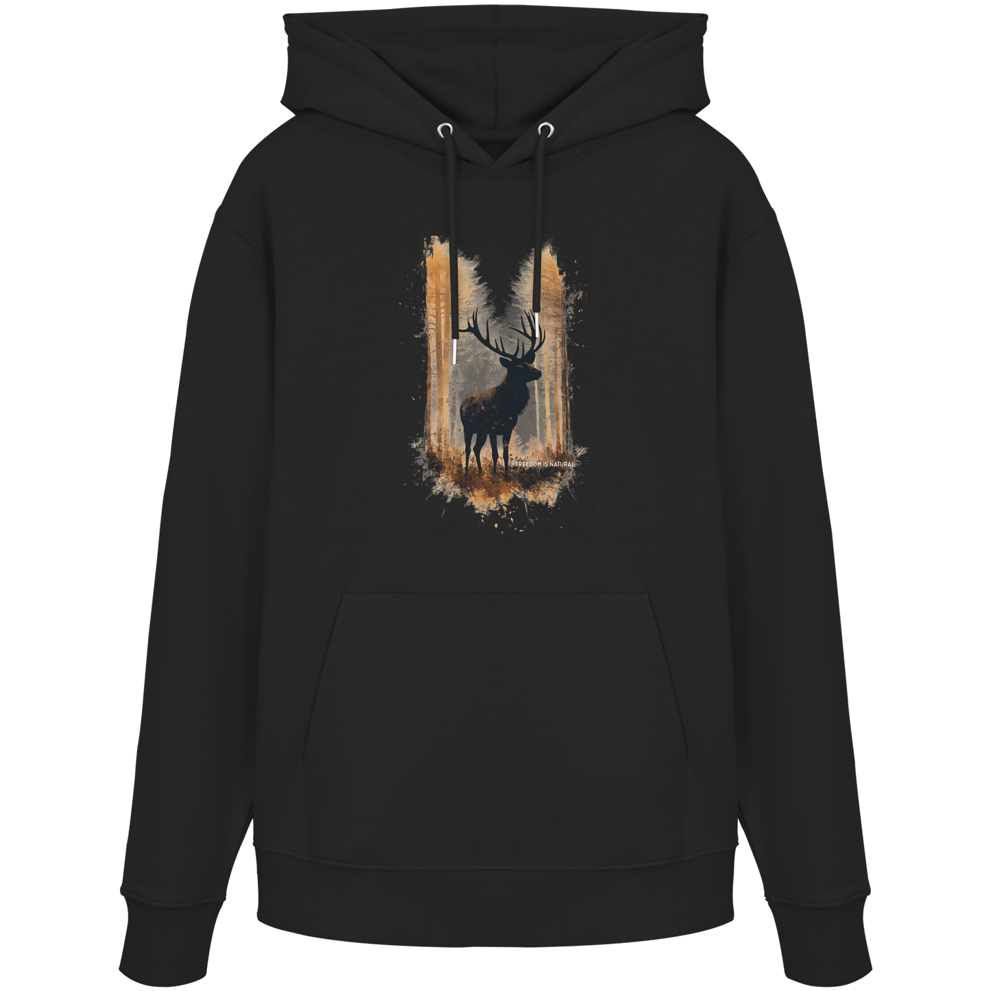Hirsch Watercolor Style - Organic Hoodie