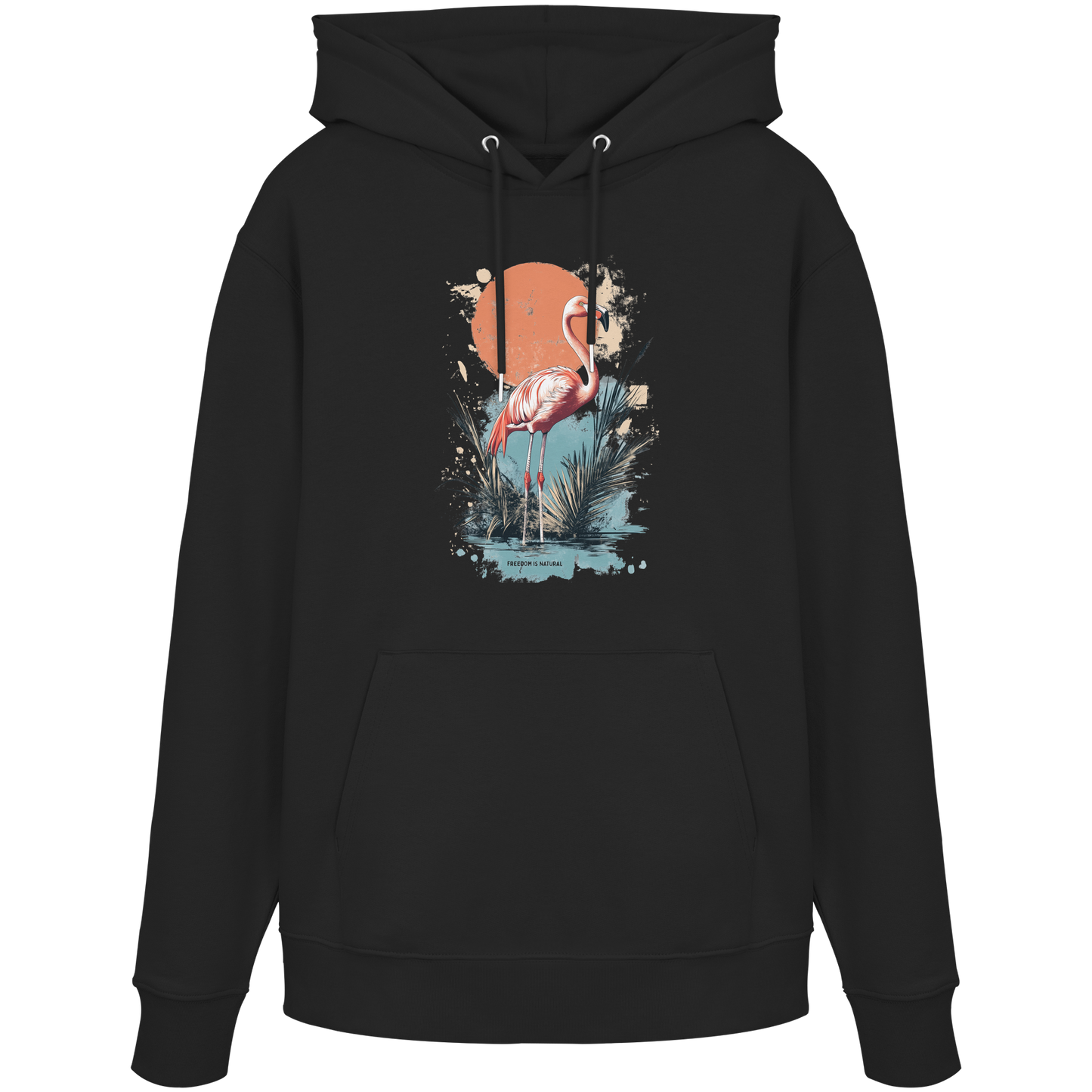 Flamingo Watercolor Style - Organic Hoodie