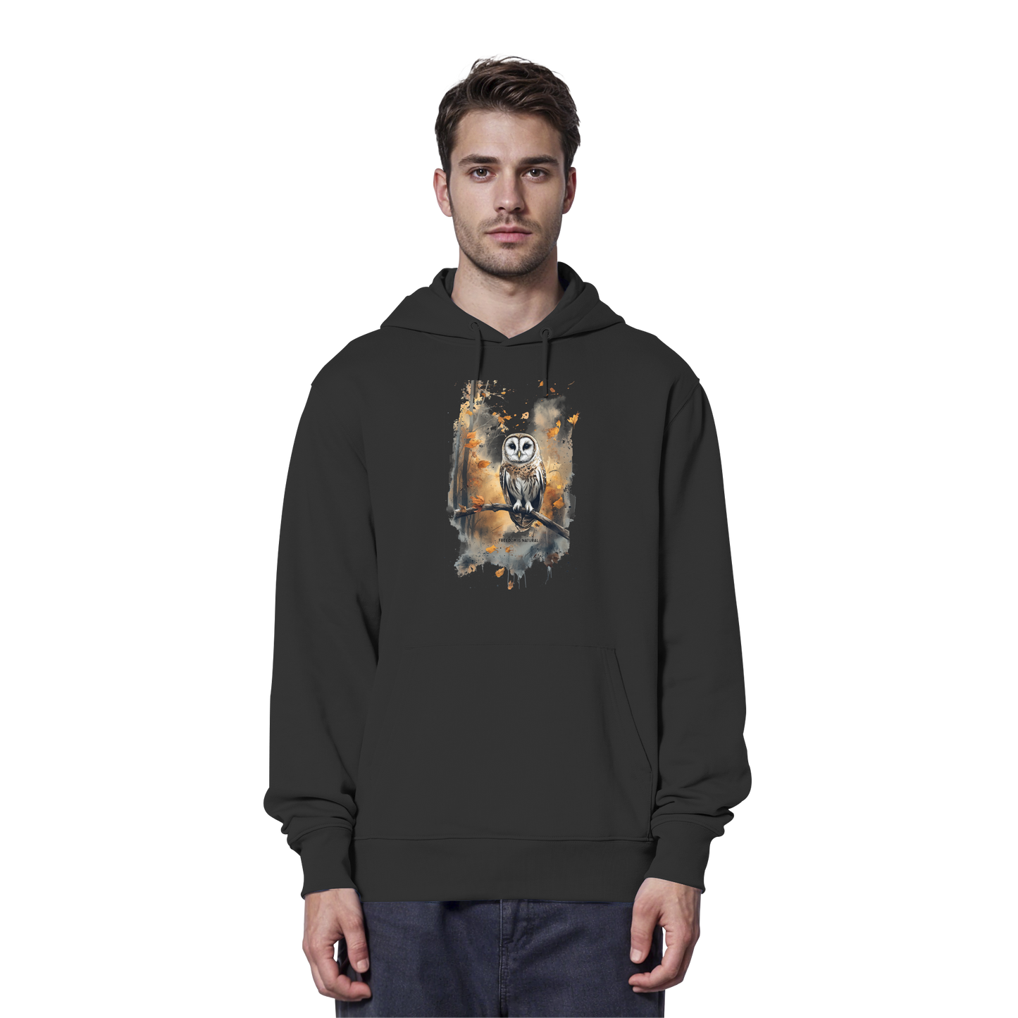 Eule Watercolor Style - Organic Hoodie