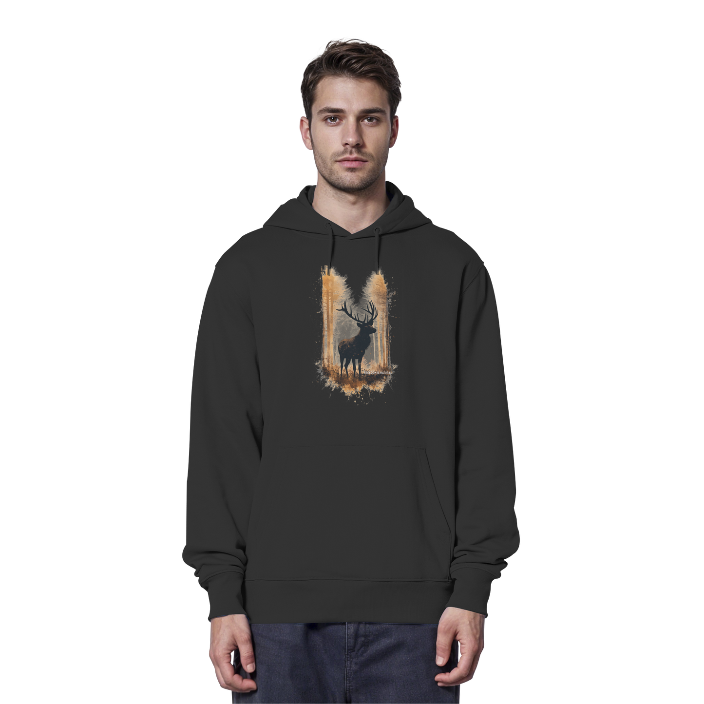 Hirsch Watercolor Style - Organic Hoodie