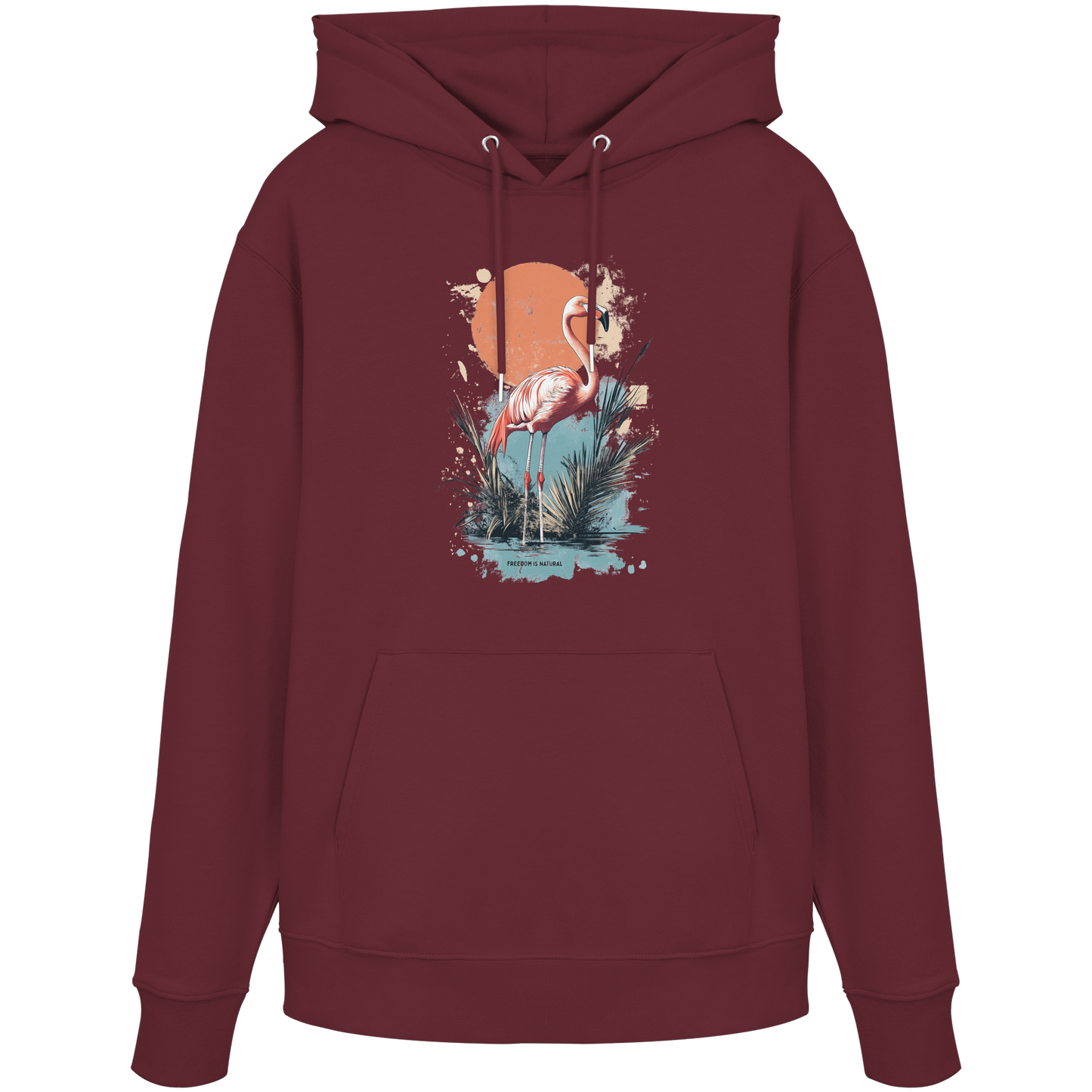 Flamingo Watercolor Style - Organic Hoodie
