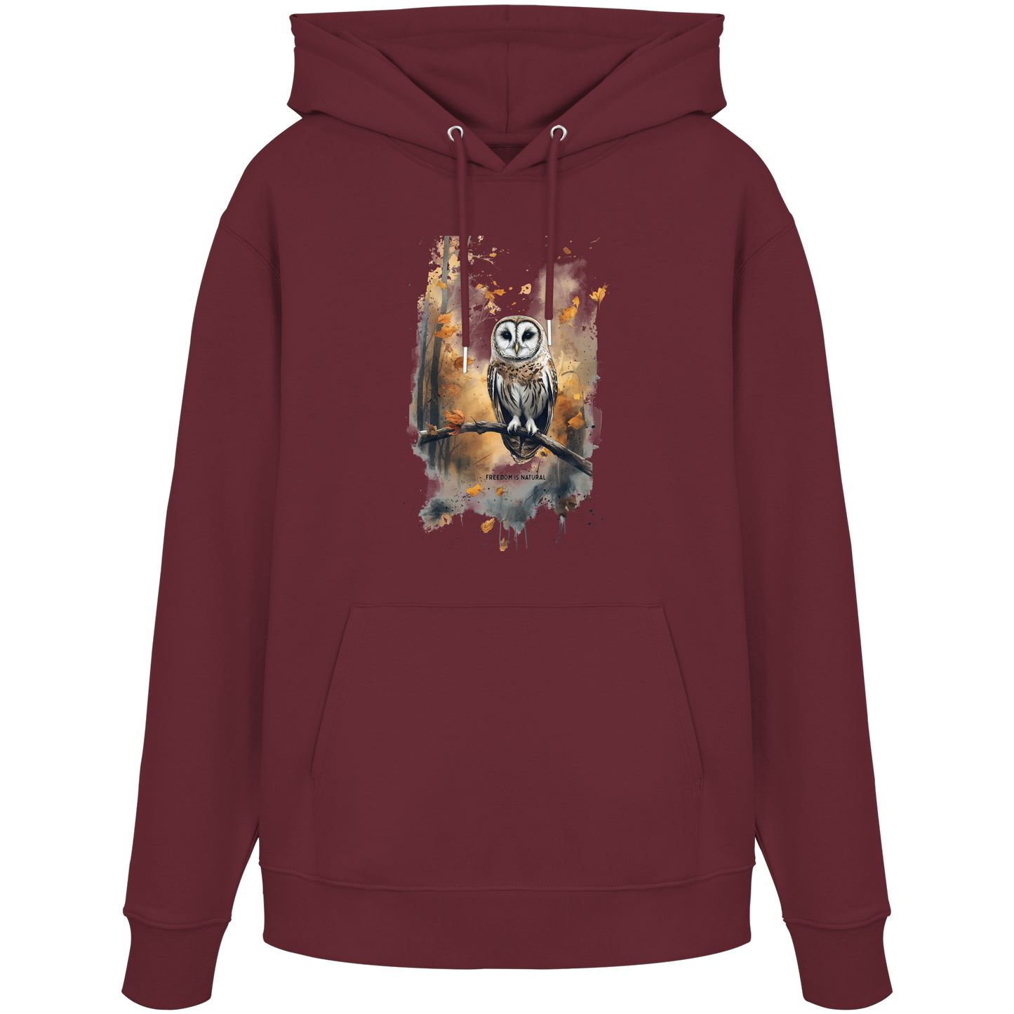 Eule Watercolor Style - Organic Hoodie