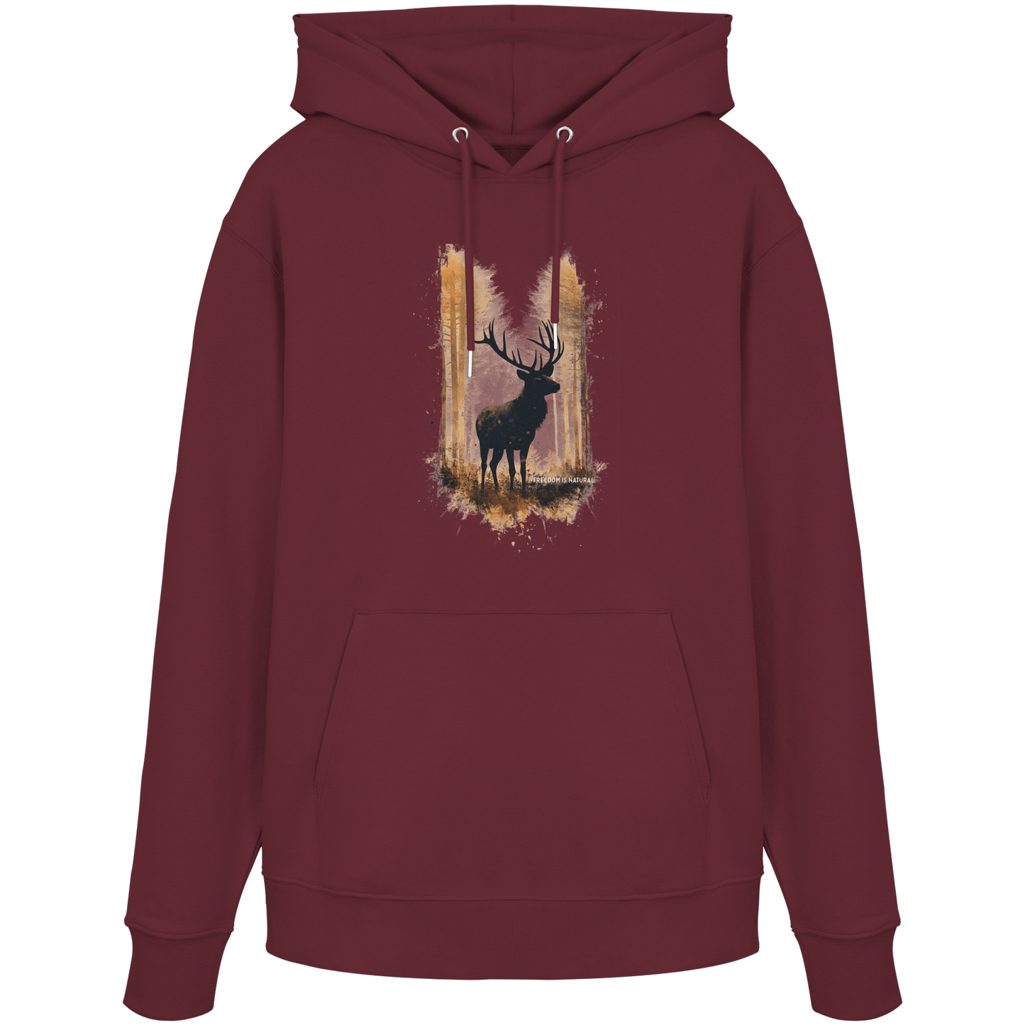 Hirsch Watercolor Style - Organic Hoodie