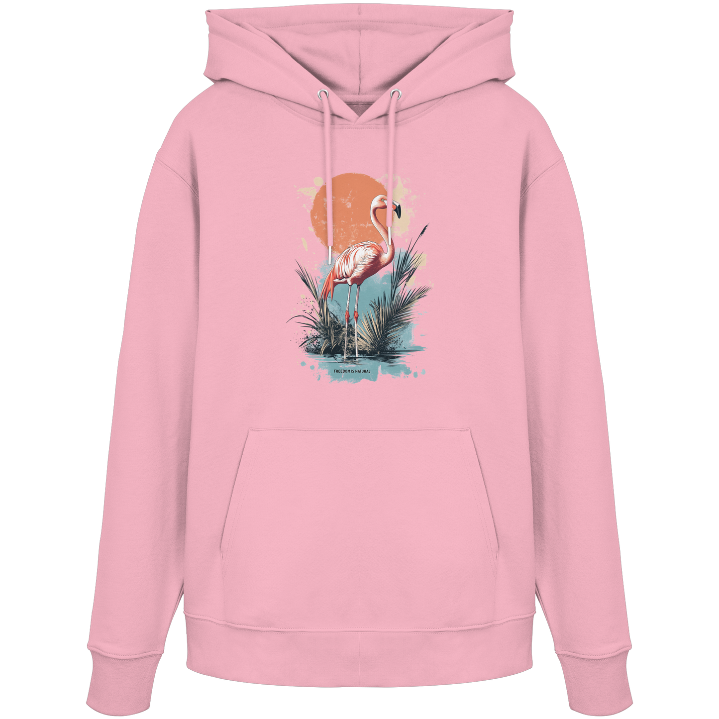 Flamingo Watercolor Style - Organic Hoodie