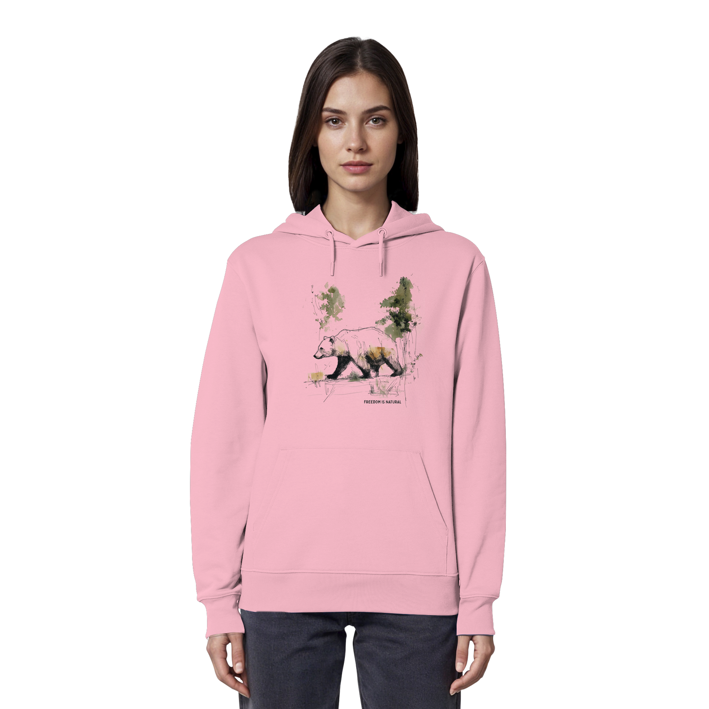 Bär Sketch Art Style - Organic Hoodie Damen