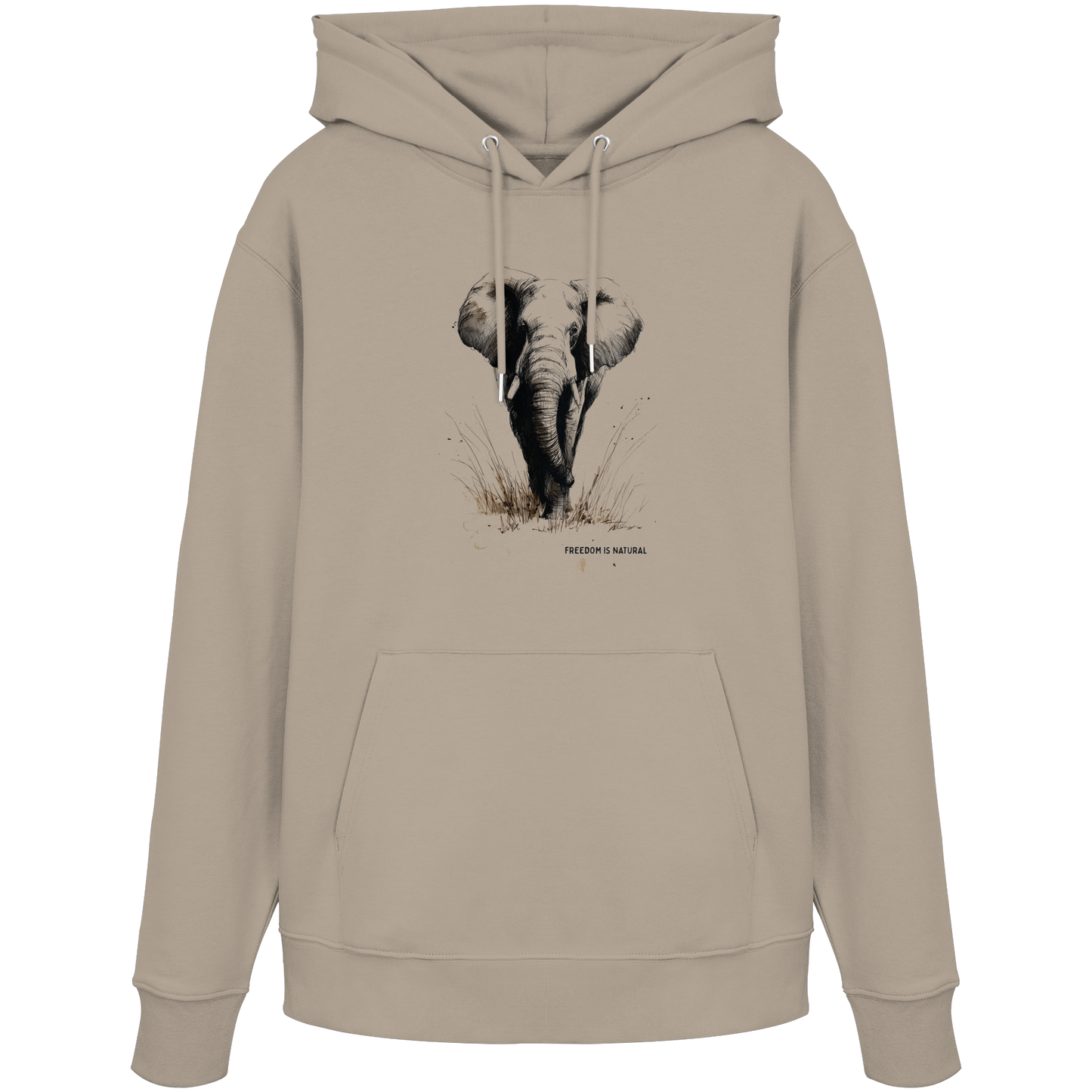 Elefant Sketch Art Style - Organic Hoodie