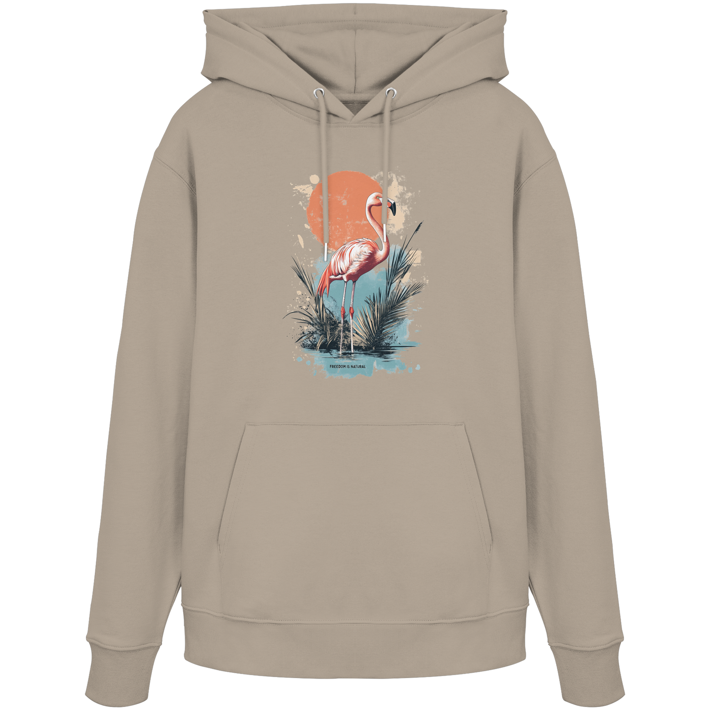 Flamingo Watercolor Style - Organic Hoodie