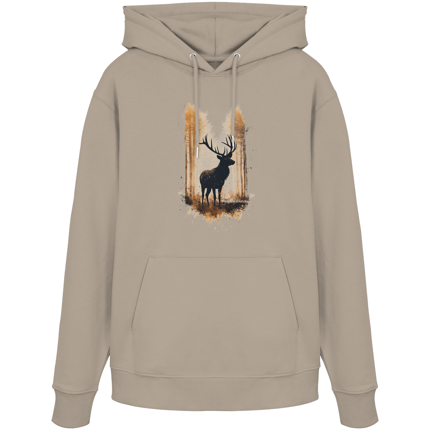 Hirsch Watercolor Style - Organic Hoodie
