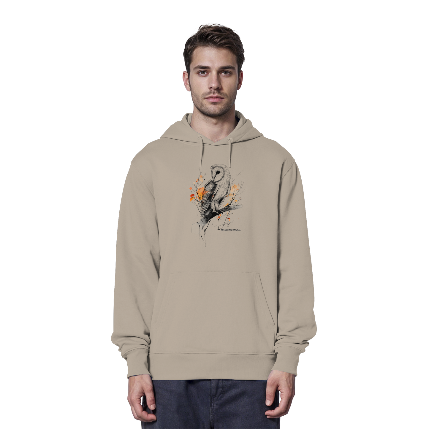 Eule Sketch Art Style - Organic Hoodie