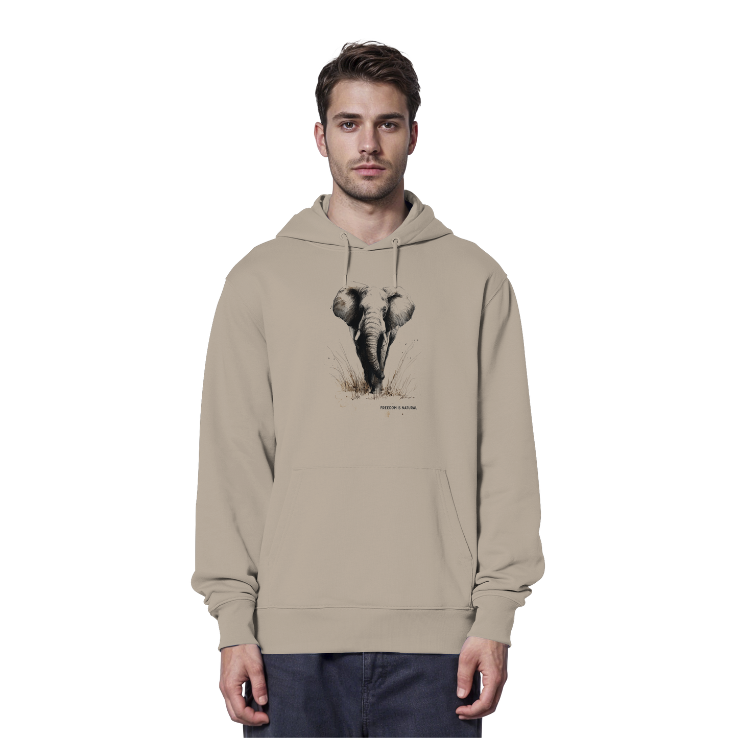 Elefant Sketch Art Style - Organic Hoodie