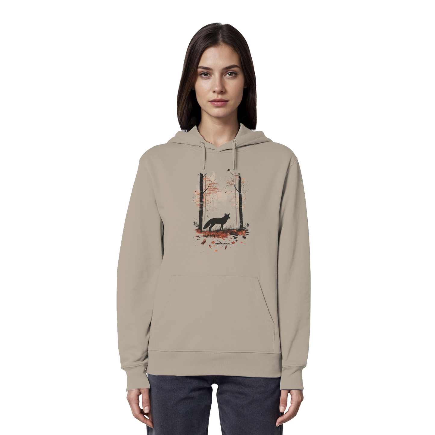 Fuchs Watercolor Style - Organic Hoodie Damen