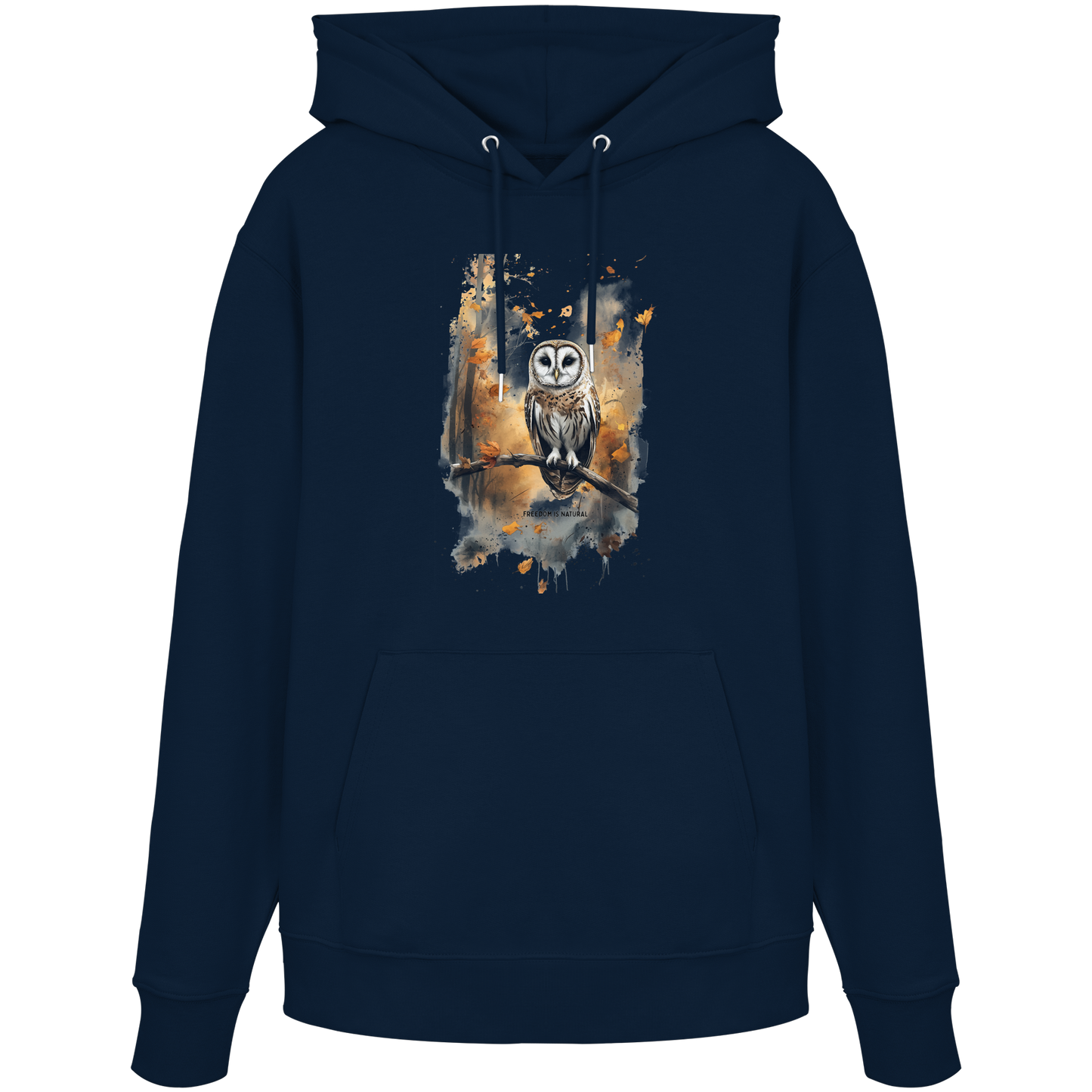 Eule Watercolor Style - Organic Hoodie