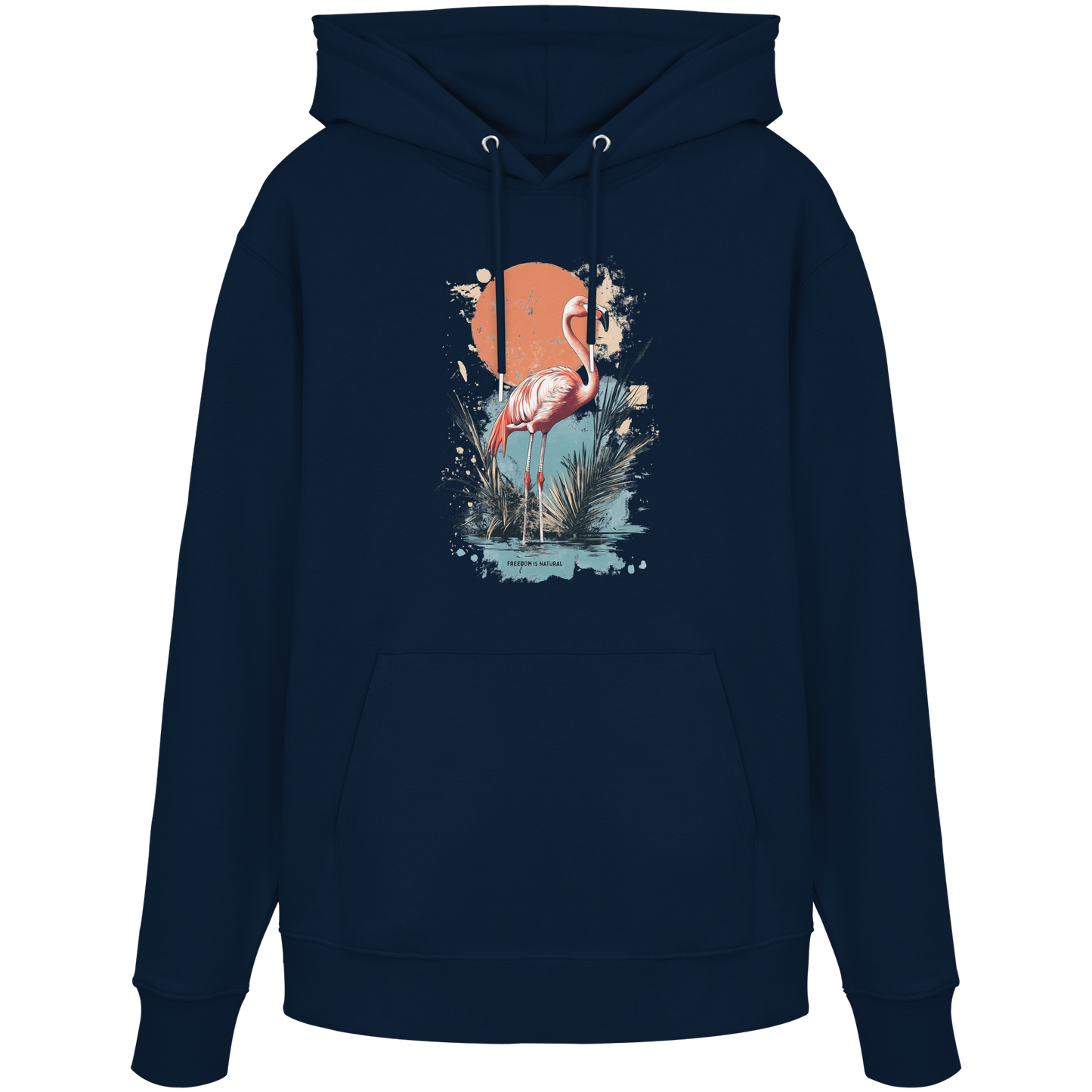 Flamingo Watercolor Style - Organic Hoodie