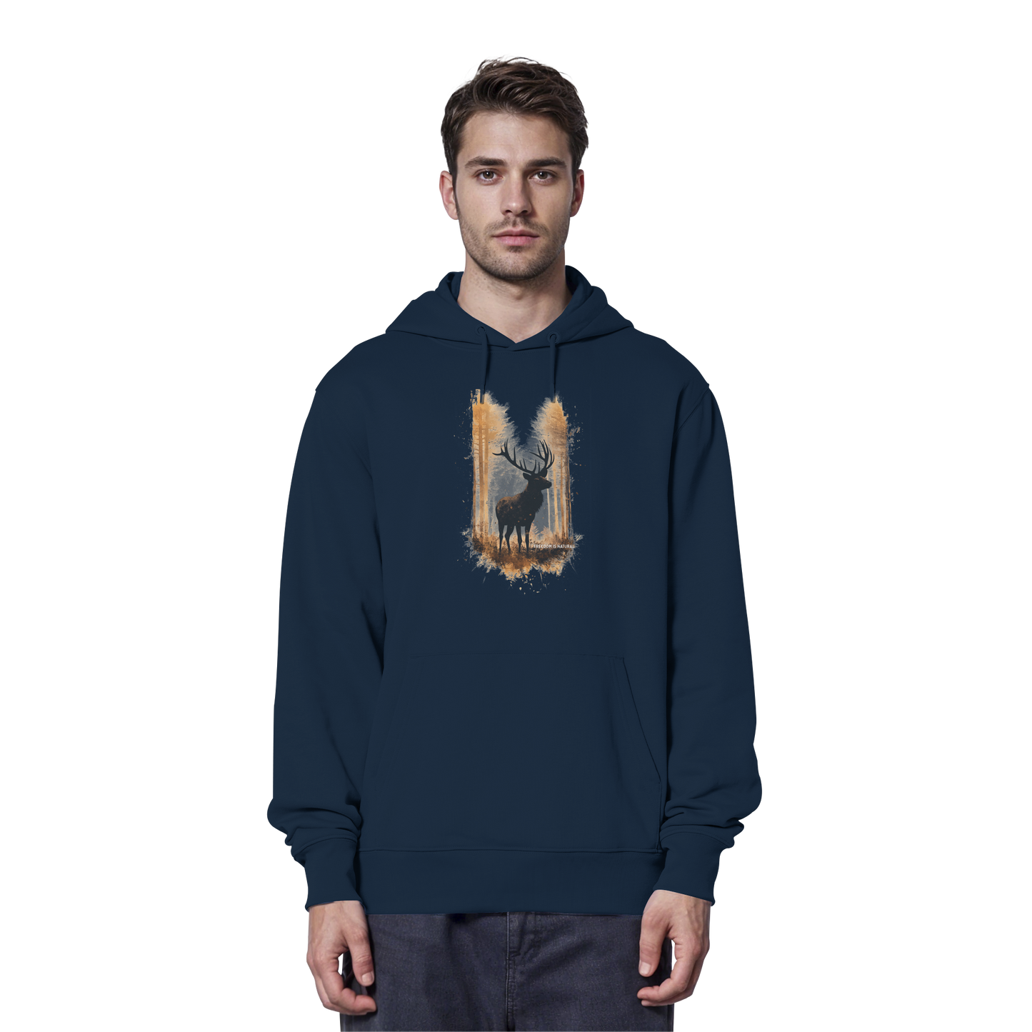 Hirsch Watercolor Style - Organic Hoodie