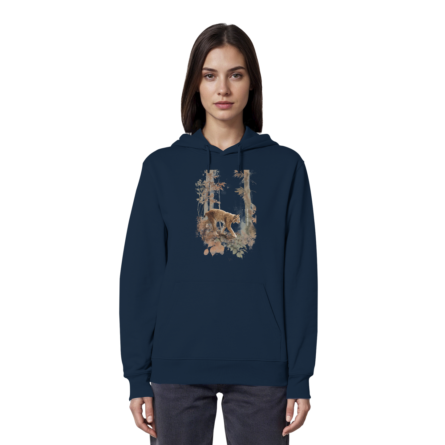 Luchs Watercolor Style - Organic Hoodie Damen