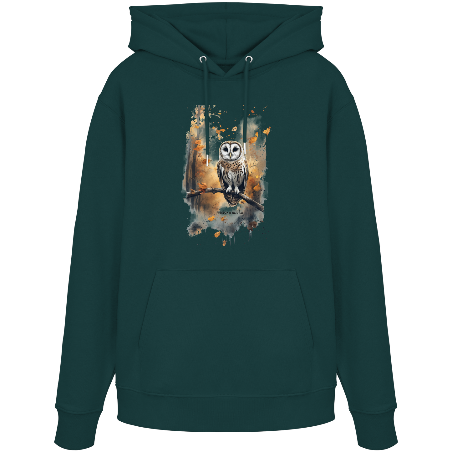 Eule Watercolor Style - Organic Hoodie