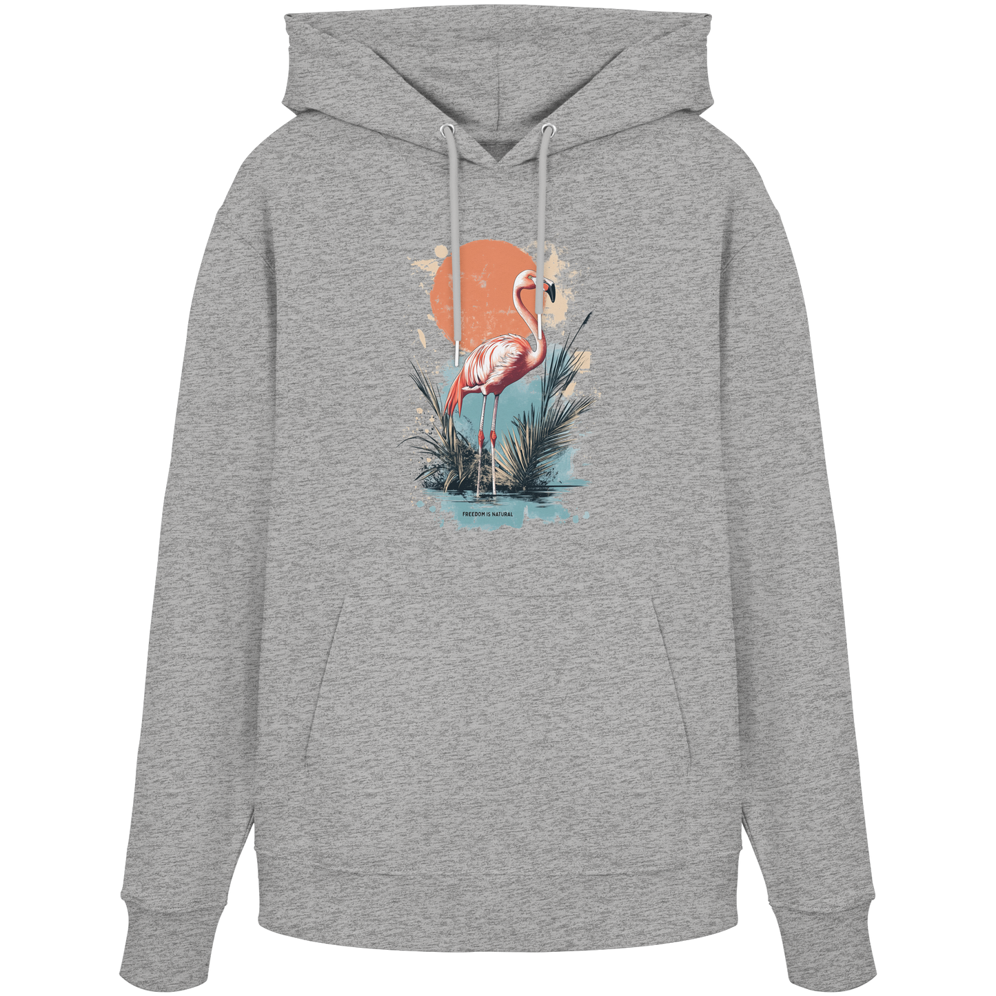 Flamingo Watercolor Style - Organic Hoodie