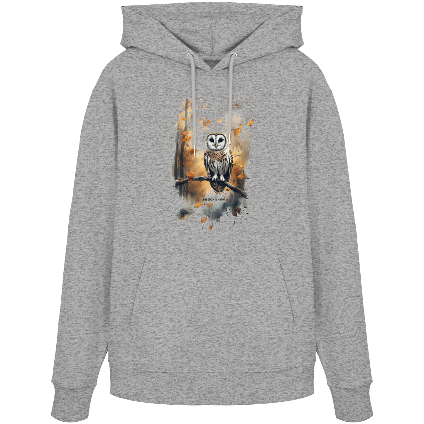 Eule Watercolor Style - Organic Hoodie
