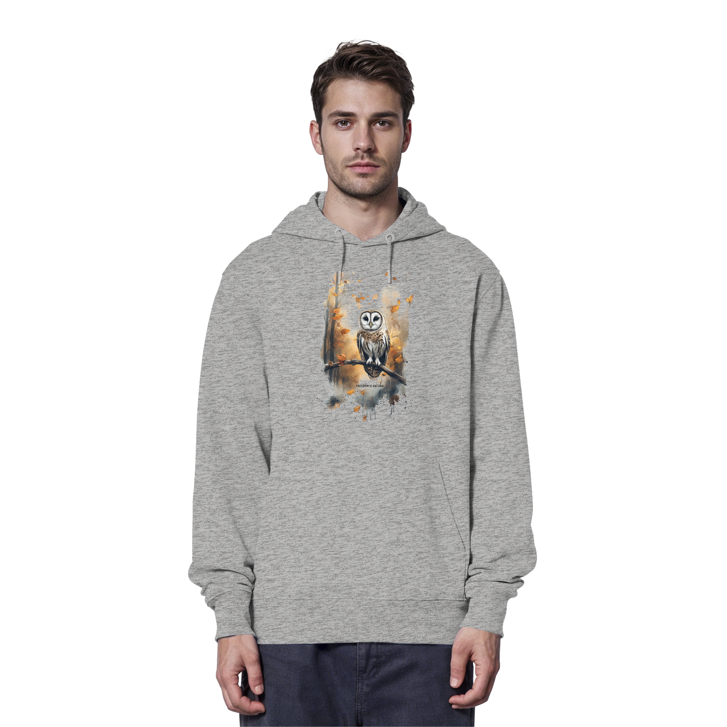 Eule Watercolor Style - Organic Hoodie
