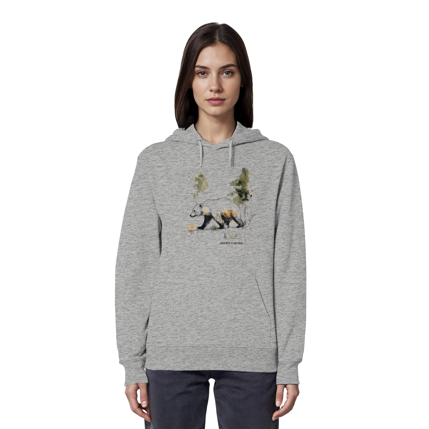 Bär Sketch Art Style - Organic Hoodie Damen