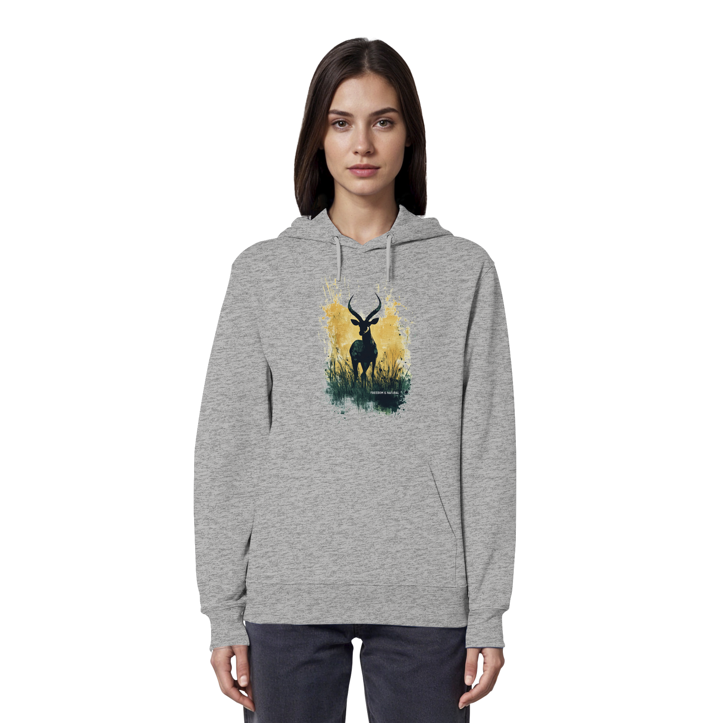 Antilope Watercolor Style - Organic Hoodie Damen