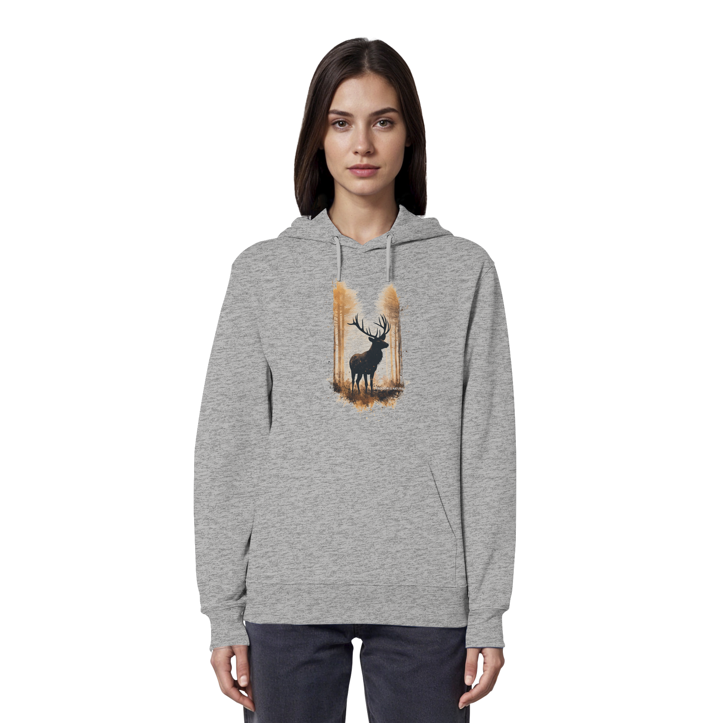 Hirsch Watercolor Style - Organic Hoodie Damen