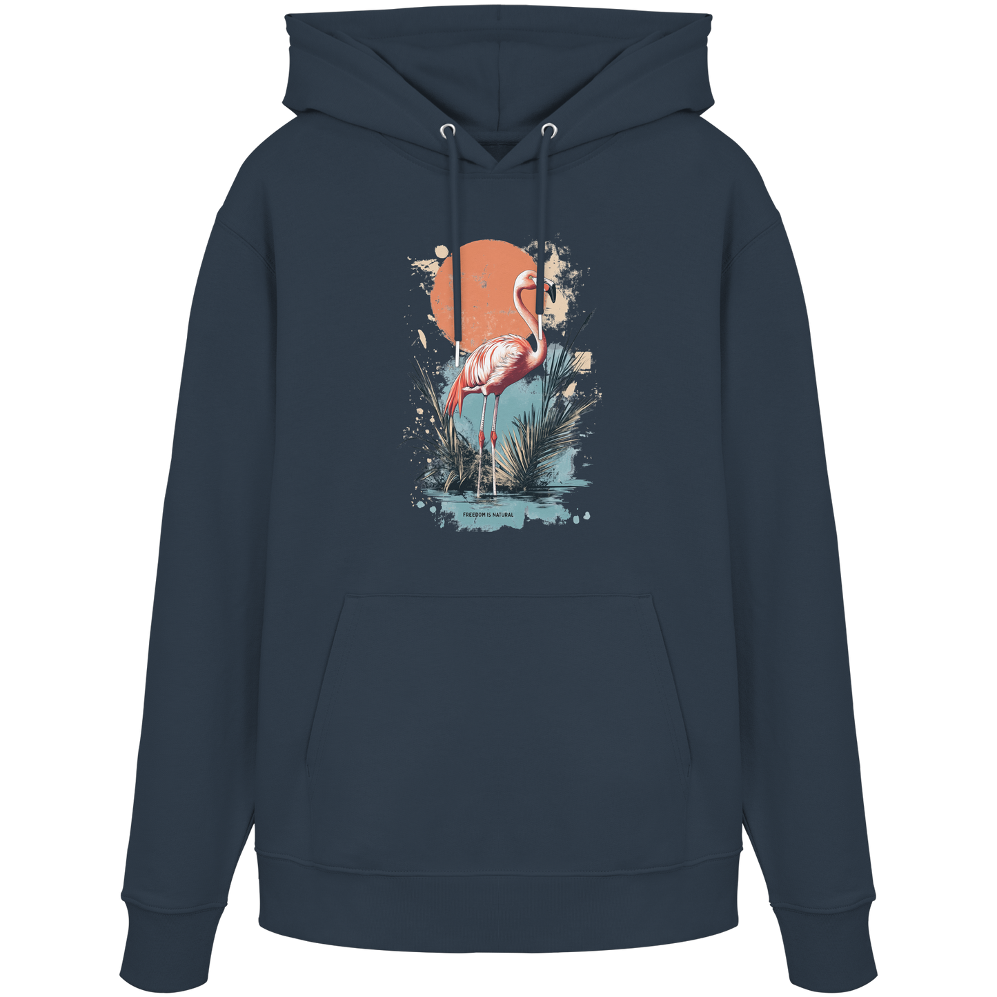Flamingo Watercolor Style - Organic Hoodie