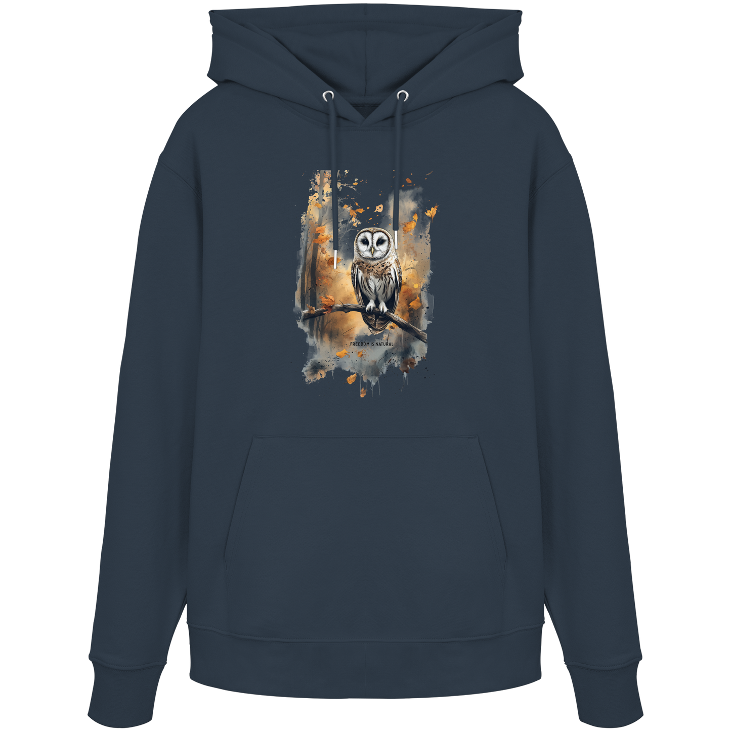 Eule Watercolor Style - Organic Hoodie