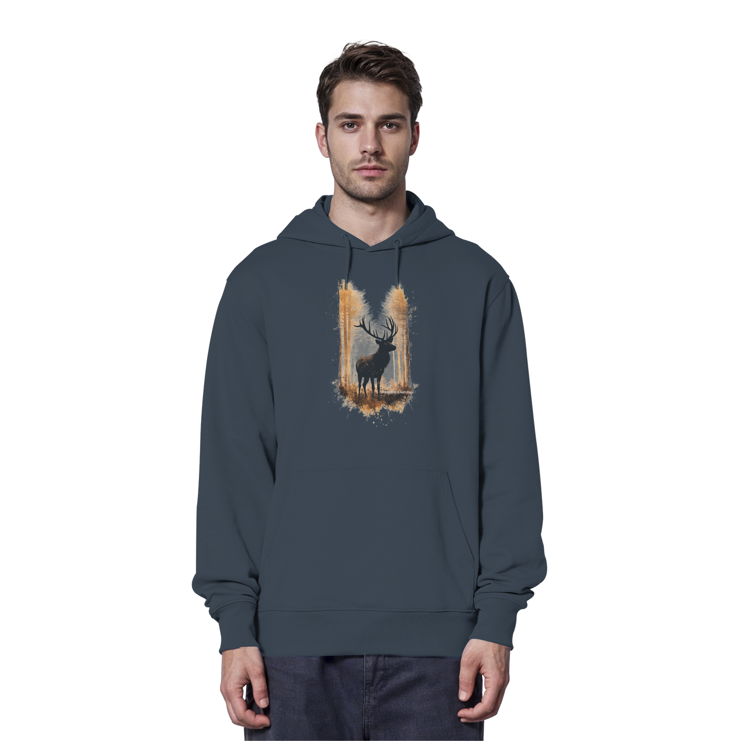 Hirsch Watercolor Style - Organic Hoodie