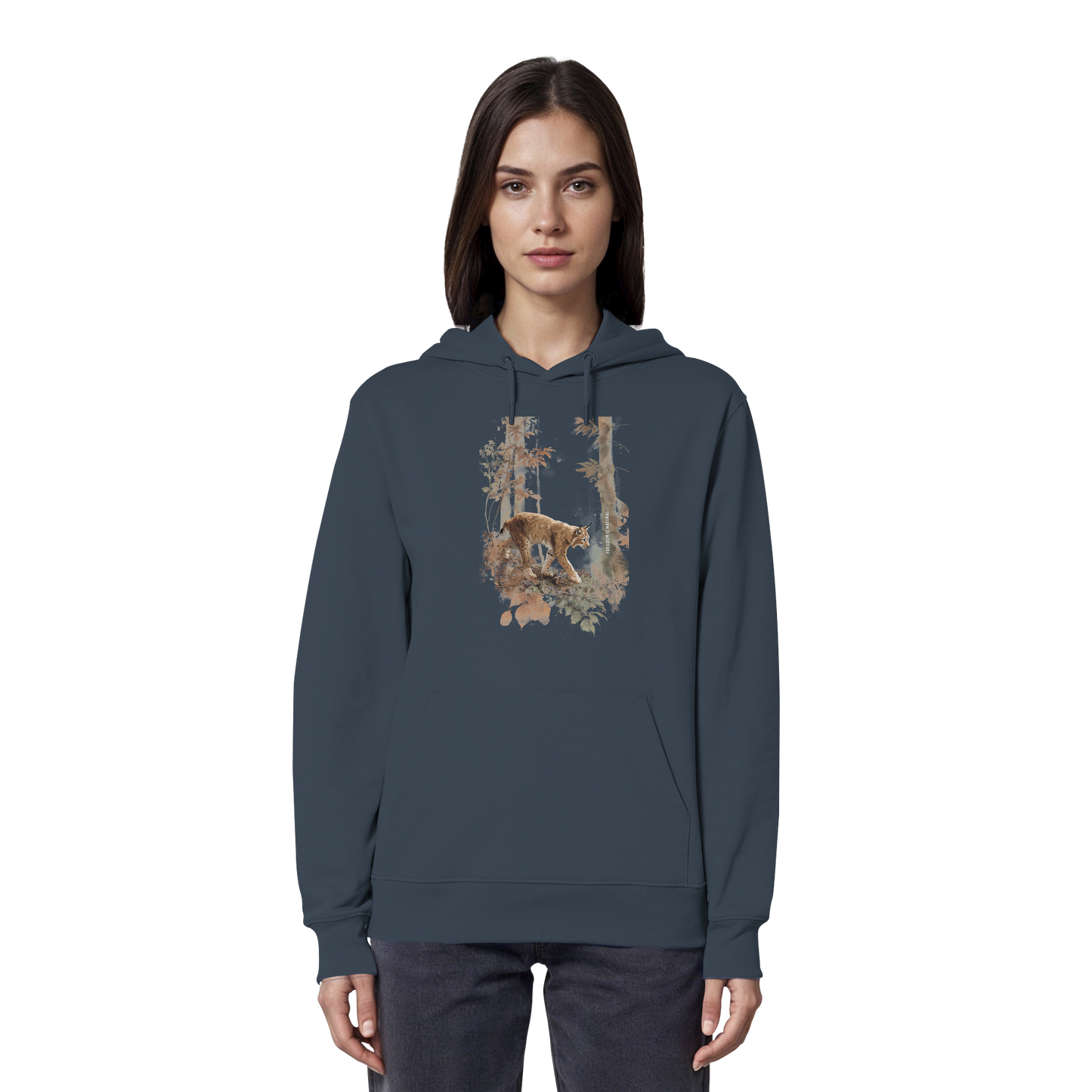 Luchs Watercolor Style - Organic Hoodie Damen