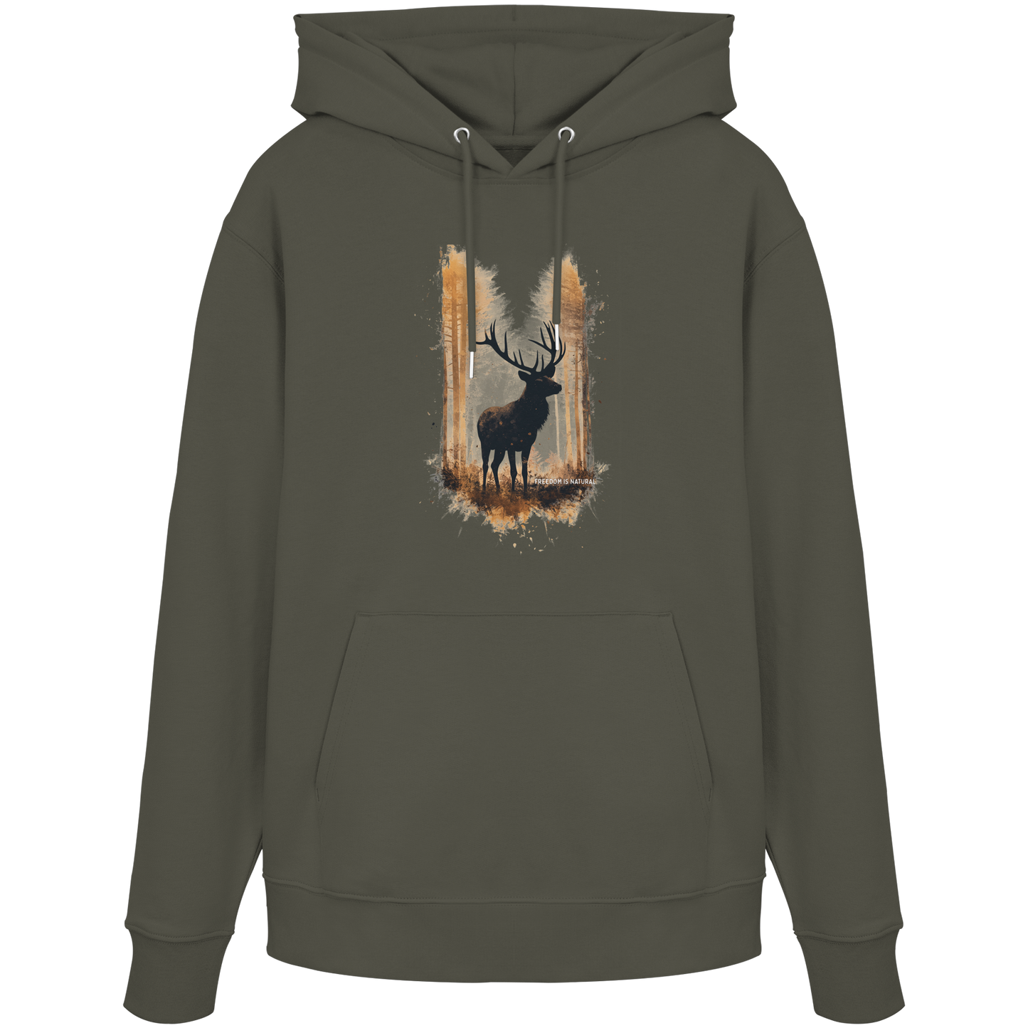 Hirsch Watercolor Style - Organic Hoodie