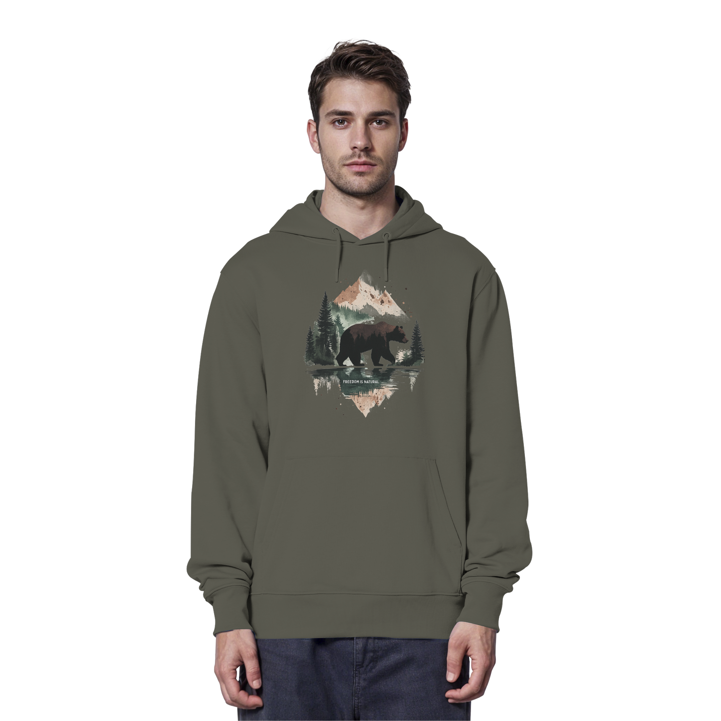 Bär Watercolor Style - Organic Hoodie